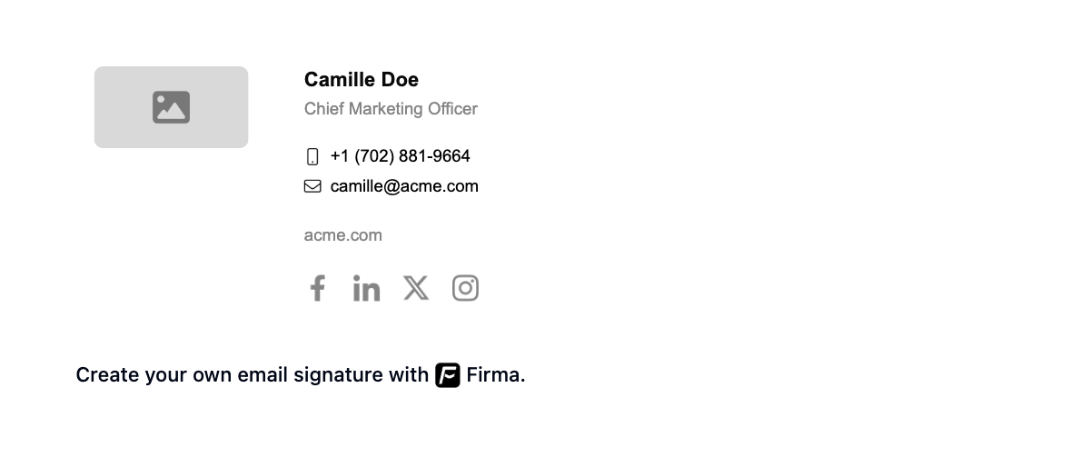 Classic email signature template