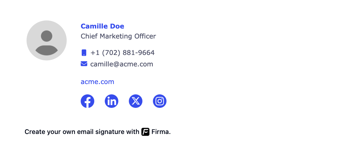 Compact email signature template