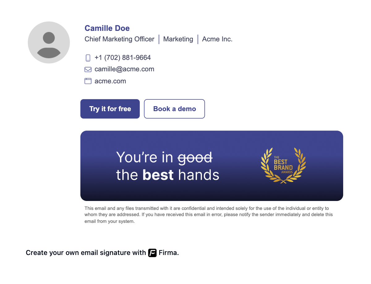 Executive email signature template