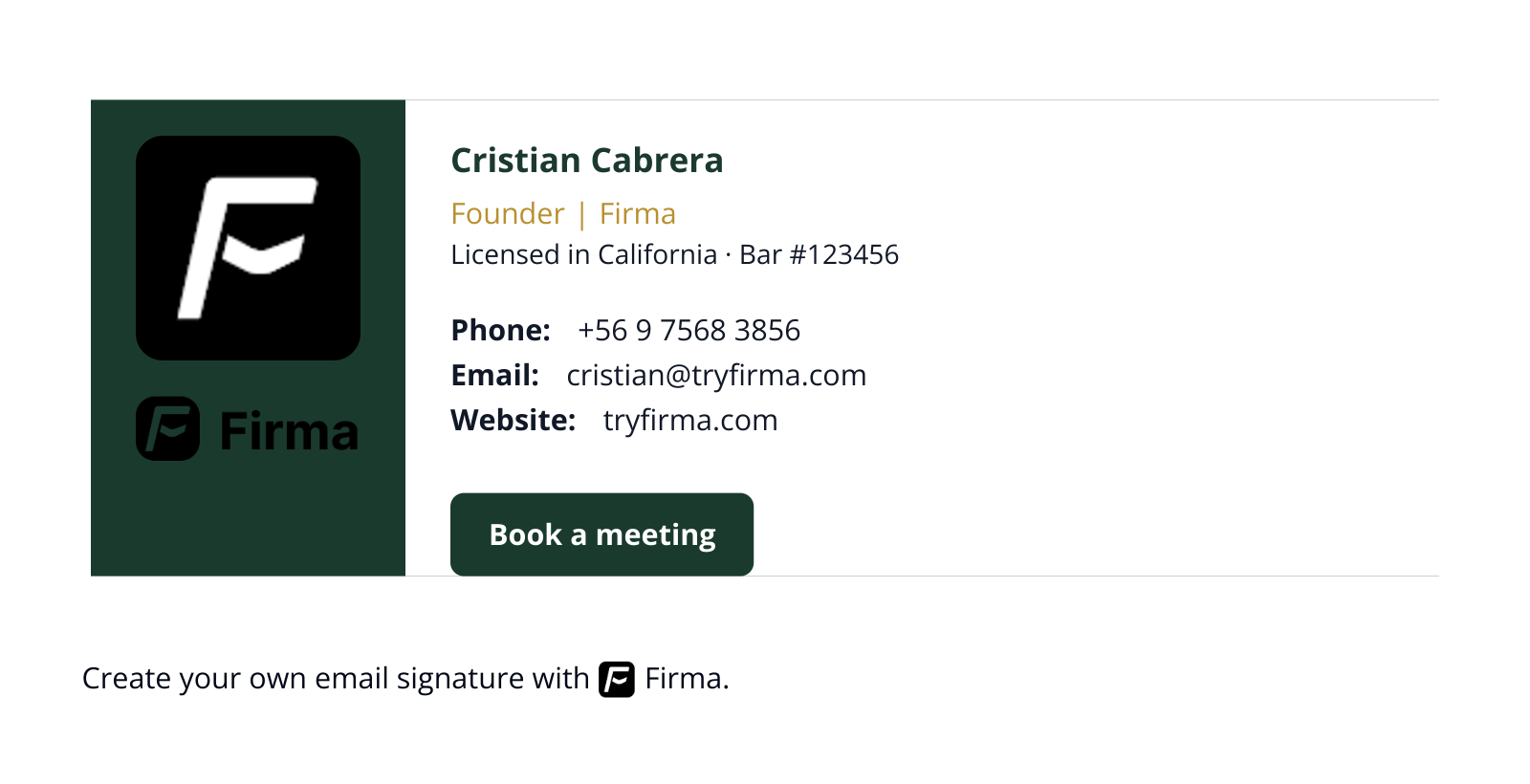 Moreno & Vance email signature template